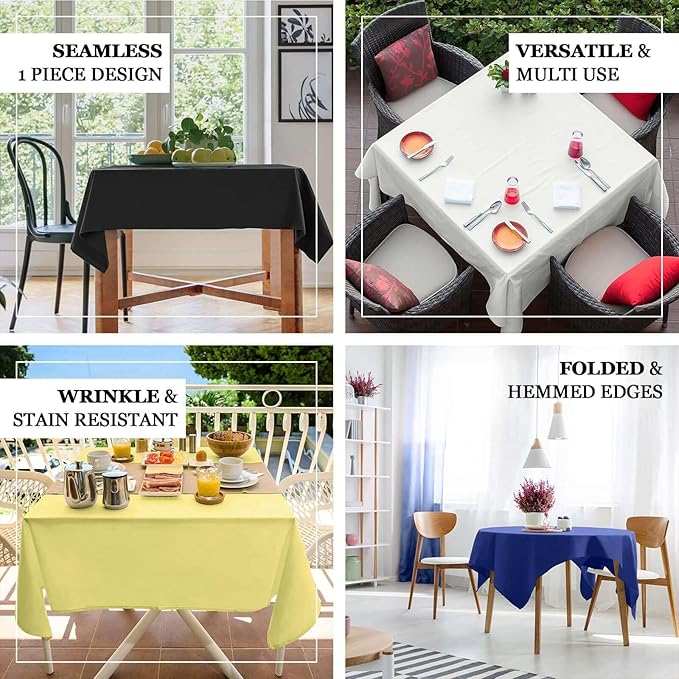 Efavormart 54x54 White Wholesale Linens Seamless Polyester Square Linen - Image 4