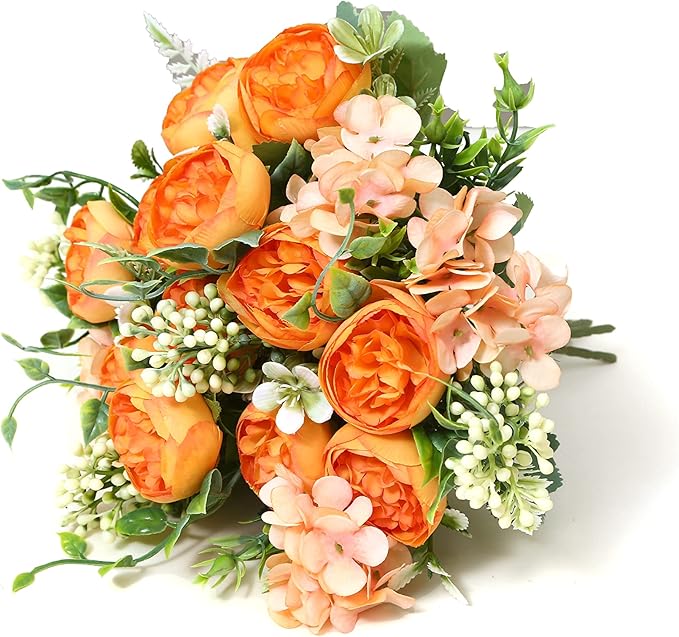 Artificial Flowers Fake Peony Silk Mini Plastic Bridal Flowers by YoungJewl
