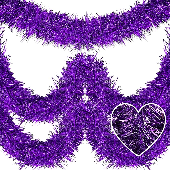 25 Feet Metallic Twist Tinsel Garland Wall Hanging Backdrop by Mebiornt