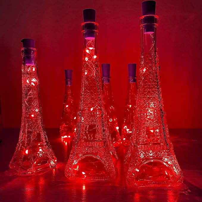 Wine Bottle Cork Lights 15Pack 10 LED 40 Inches Battery Operated Silver Wire - Image 7