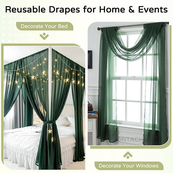 Wedding Arch Draping Fabric 29" x 19Ft Sheer Drapes - Image 5