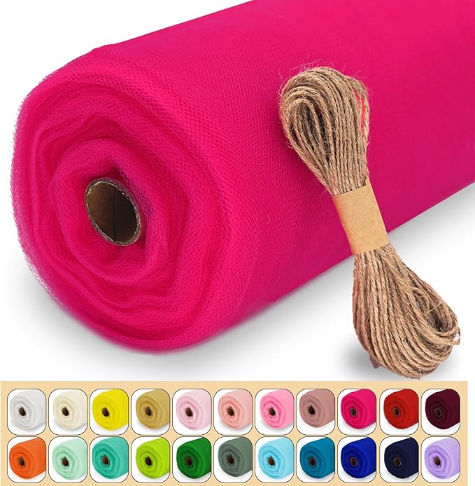 Fuchsia Tulle Fabric Roll by Luceinvita