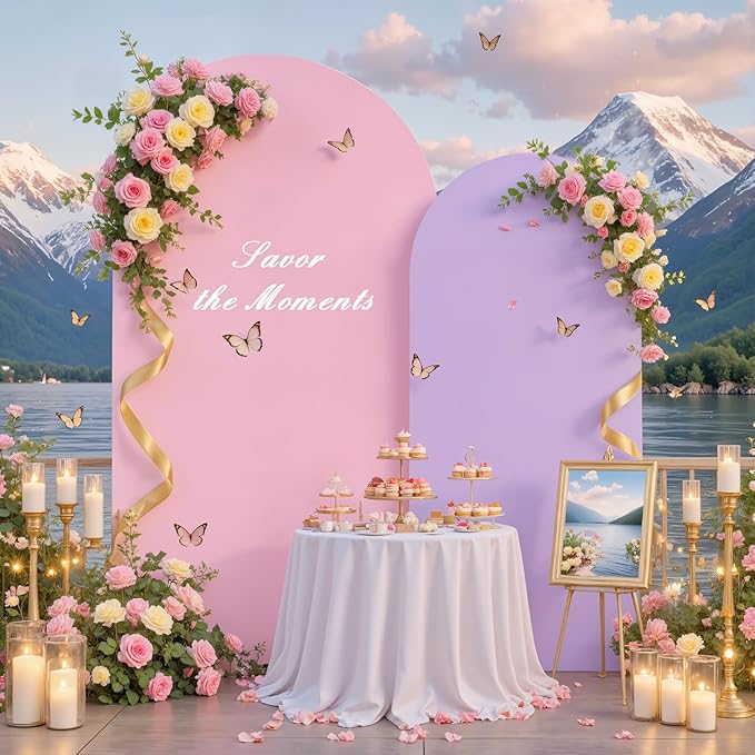Pink Purple Arch Backdrop Cover - Image 2