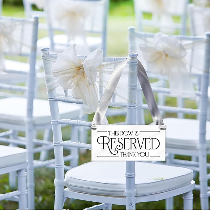 4 pcs Reserved Row Signs for Wedding, Acrylic Reserved Signs for Wedding Decor - Image 3