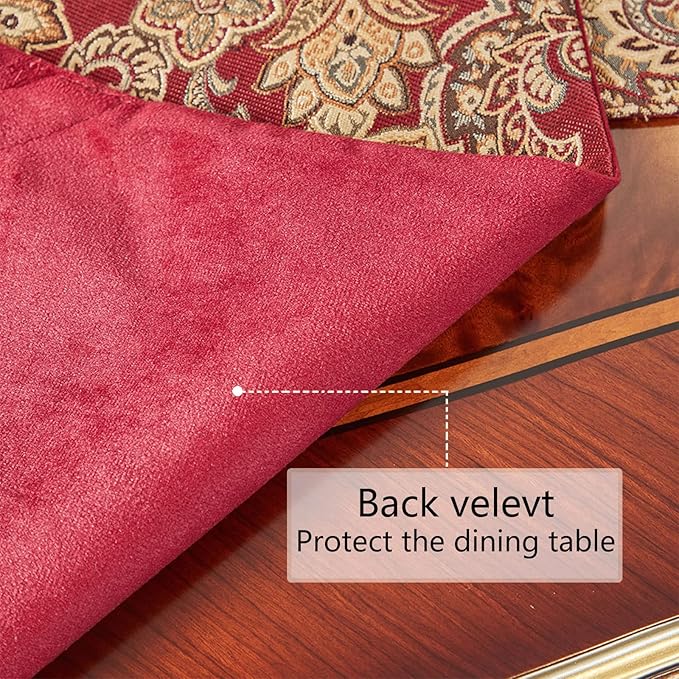 Luxury Vintage Table Runners 108 inches Long Embroidery Jacquard Fabric - Image 6