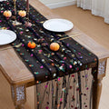 JIALE Black Floral Table Runner, Embroidery Daisy Seasonal Table Decorations by JIALE