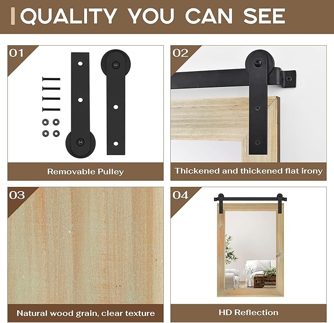 COGOOD Farmhouse Barn Door Mirror - Image 6