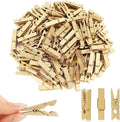 100 Pcs Gold Wooden Pins, 1.38 Inch Tapestry Clothes Pins Wall Clips Photo by KINYFY