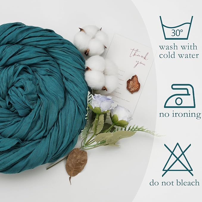 6 Pack Teal Cheesecloth Table Runner 10ft Boho Gauze Fabric Cheese Cloth Table - Image 5