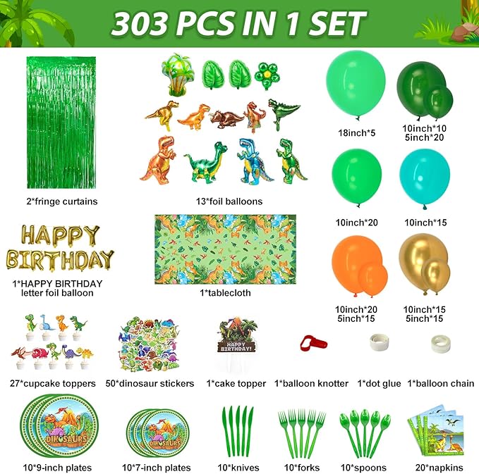Dinosaur Party Decorations, Dinosaur Birthday Party Supplies - Image 3
