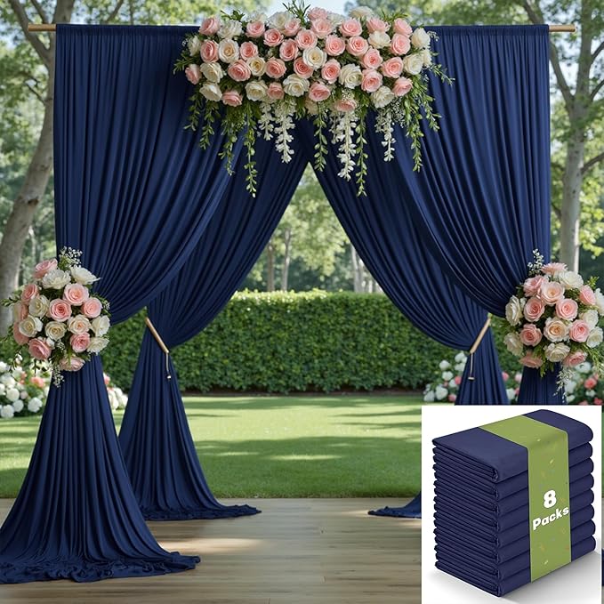 40ftx10ft Navy Blue Backdrop Curtains by CO-AVE