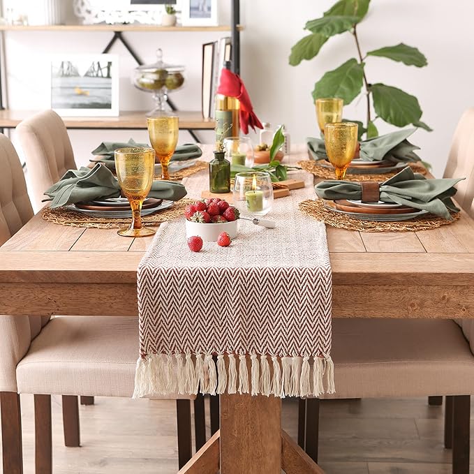 DII Woven Basic Tabletop Collection Chevron Table Runner - Image 2