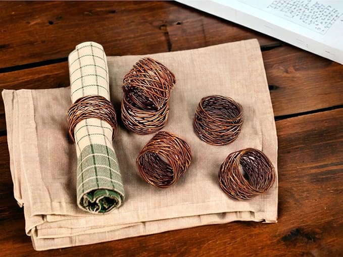 Twisted Wire Mesh Napkin Rings Holders Set of 12 - Image 7