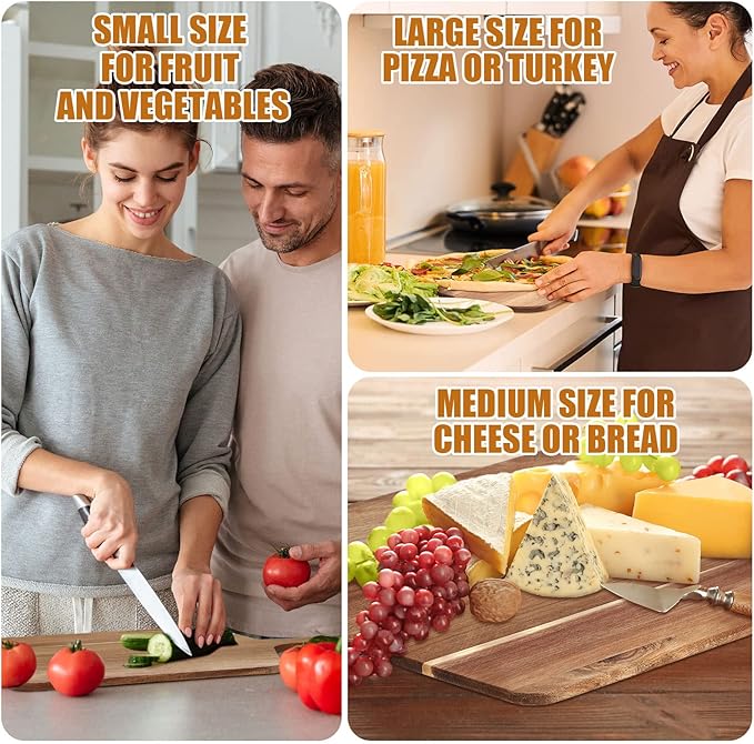 Patelai 12 Packs Wooden Cutting Board Set - Image 5