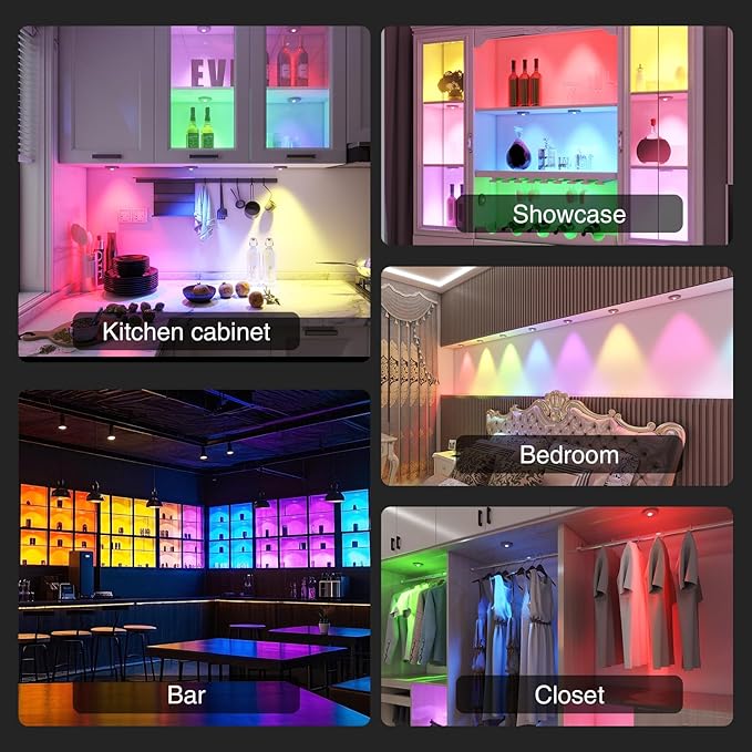 RGB Puck Lights with Remote Control, 2000mAh Rechargeable Stick on Led Lights - Image 7