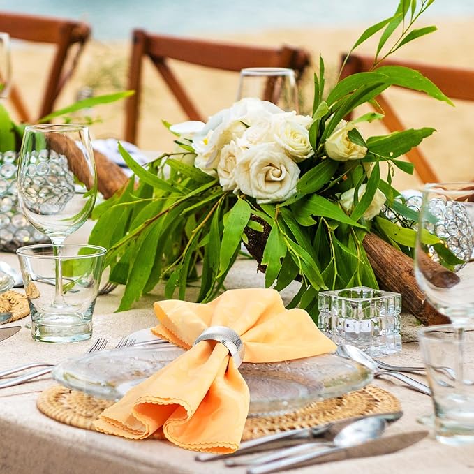 Lallisa 24 Pcs Gold Napkin Rings Metal Napkin Ring Holders - Image 4