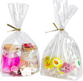 PigPotParty Cellophane Treat Bags 7"x10", 50 Pack Clear Goodie Bags, 3.2" by PigPotParty