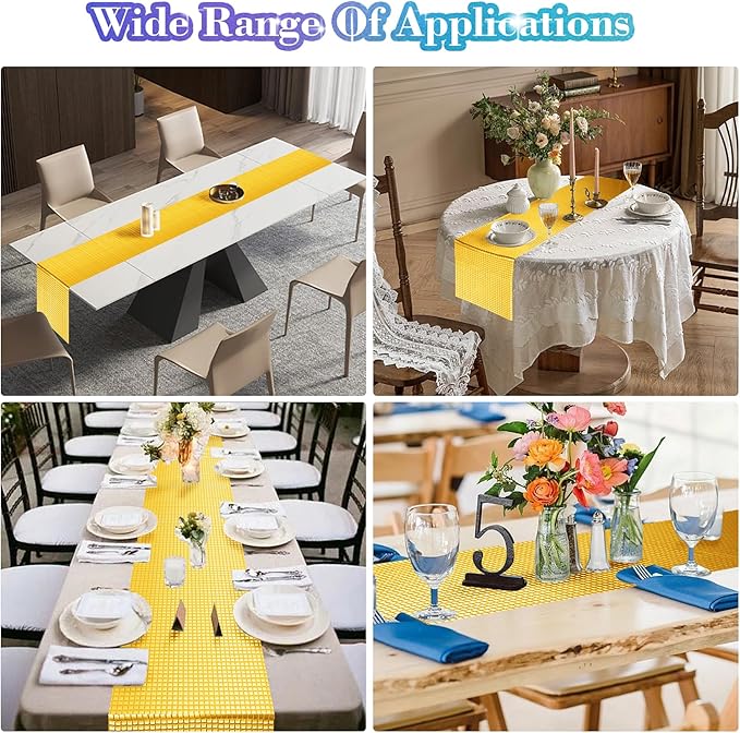 4 Packs Gold Disco Party Table Runner 12 x 108 Inches Mirror Glitter Table - Image 7