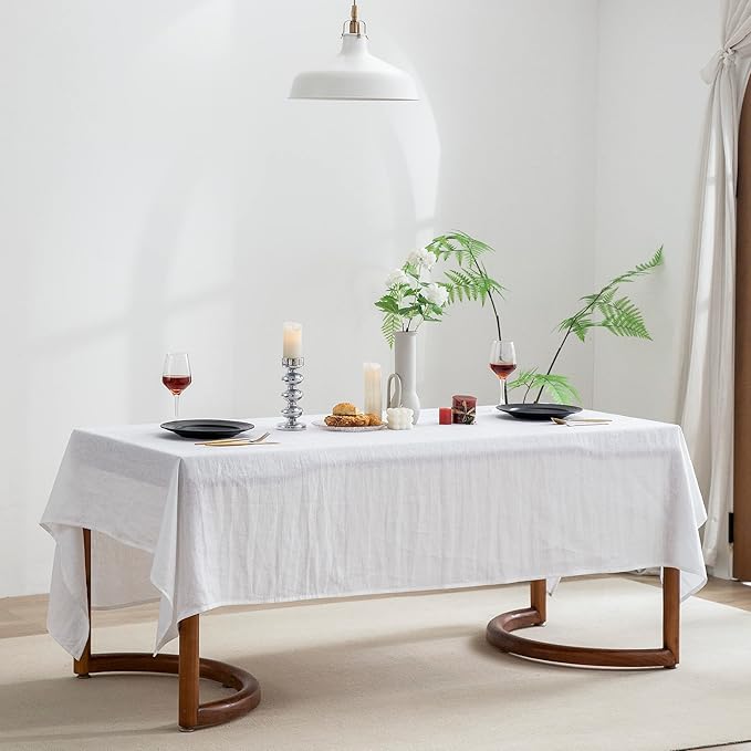 EVERLY 100% Pure Linen Rectangle Tablecloths 60x144Inches - Image 9