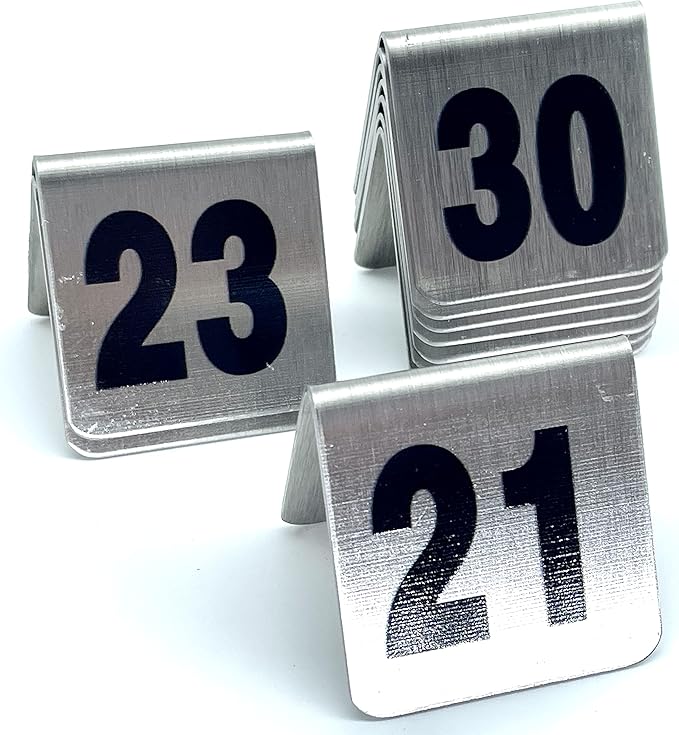 10 Pcs Metal Place Cards Stackable Tent Style Table Numbers，Place Card Holders by TRUEWON