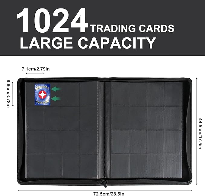 GEAoffice Trading Card Binder 16 Pockets, Premium Large 1000 Card Binder Holds - Image 2