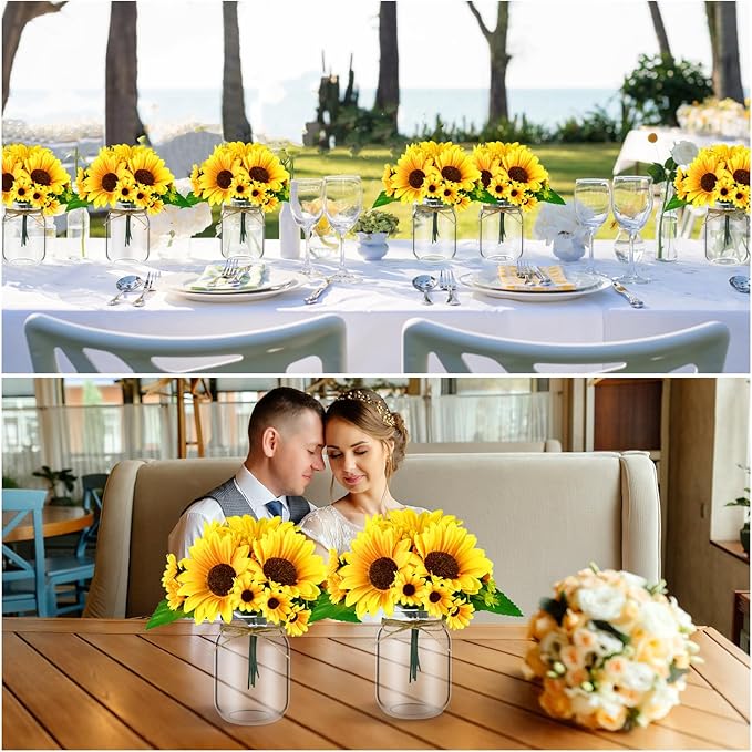 6 Set Centerpiece Table Decorations Mason Jar Table Centerpiece - Image 7