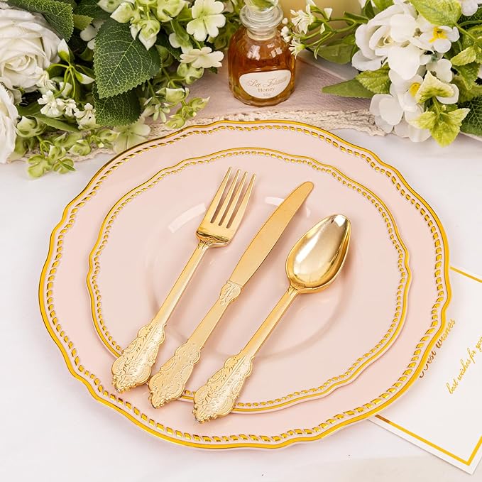Hioasis 60pcs Pink Plastic Plates - Image 8