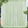 PARTISKY 10x7ft Sage Green Chiffon Backdrop Curtains, Wrinkle-Free Sheer Fabric by Partisky