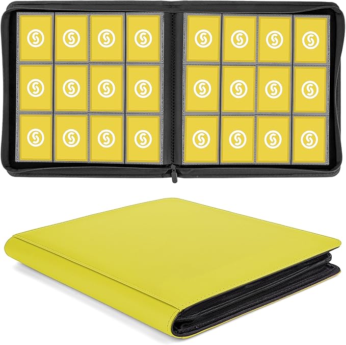 SMYV 12 Pocket Trading Card Binder, Premium PU Cover Card Binder by SMYV
