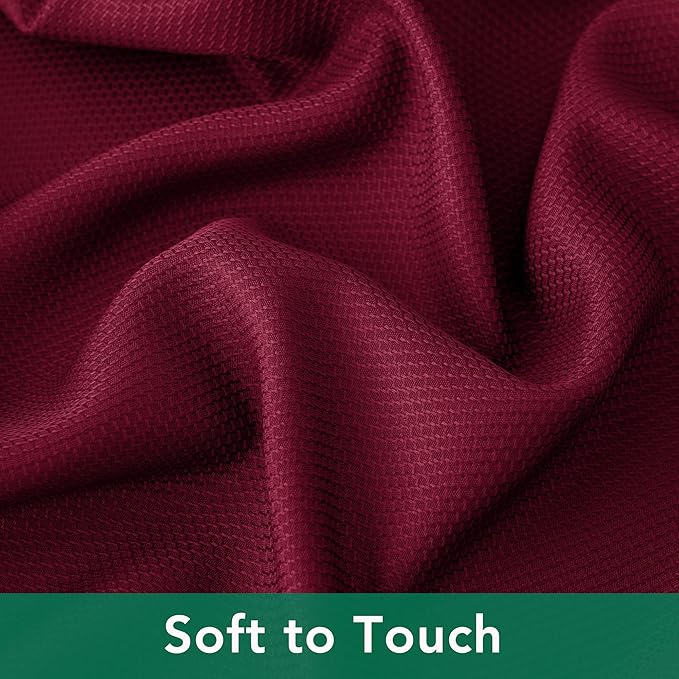 Biscaynebay Textured Fabric Christmas Square Tablecloths 54x54 Inches, Burgundy - Image 4