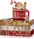4 Pcs Christmas Table Decor Wooden Hot Cocoa Decoration Christmas Centerpiece by Anglechic