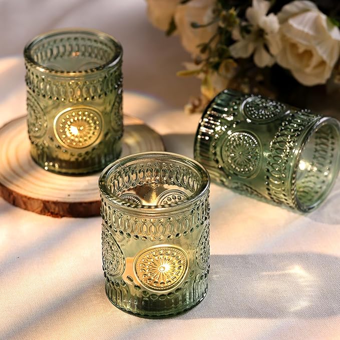 DARJEN Green Votive Candle Holders Set of 36- Glass Candle Holders Bulk - Image 3