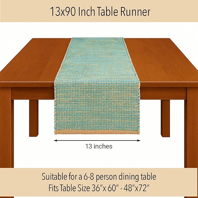 Chardin home Natural Jute Table Runner 13x90 Inch – Vintage Boho Rustic Table - Image 4