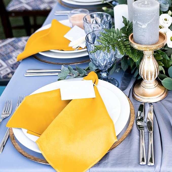 ANECO 12 Pieces Satin Napkins Soft Dinner Napkins Square Table Napkins 17 x 17 - Image 5