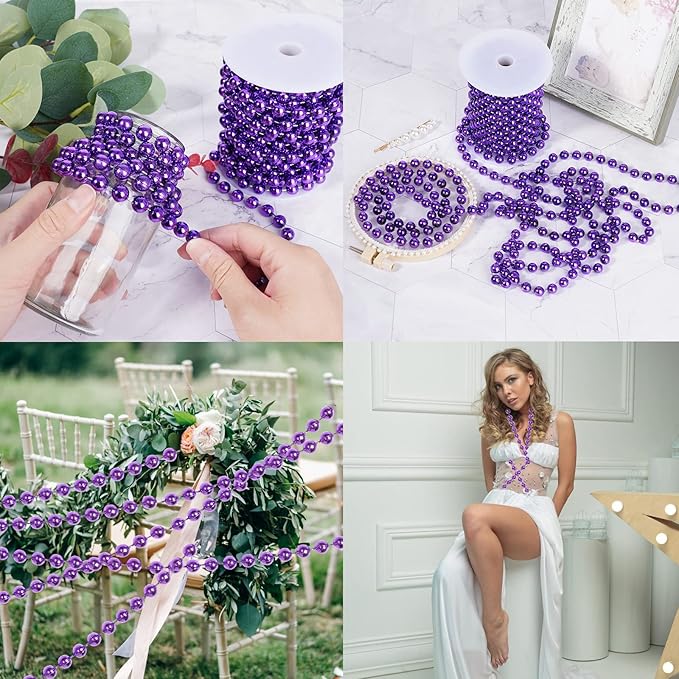 Faux Purple Pearl Beads Garland - Image 7