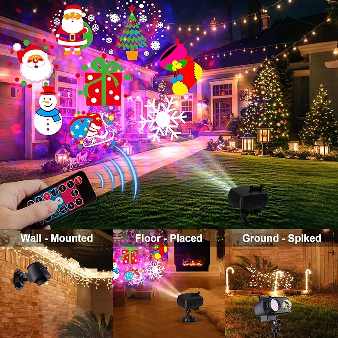 2025 Upgrade Christmas Halloween Projector Lights Outdoor Decorations, - Image 3