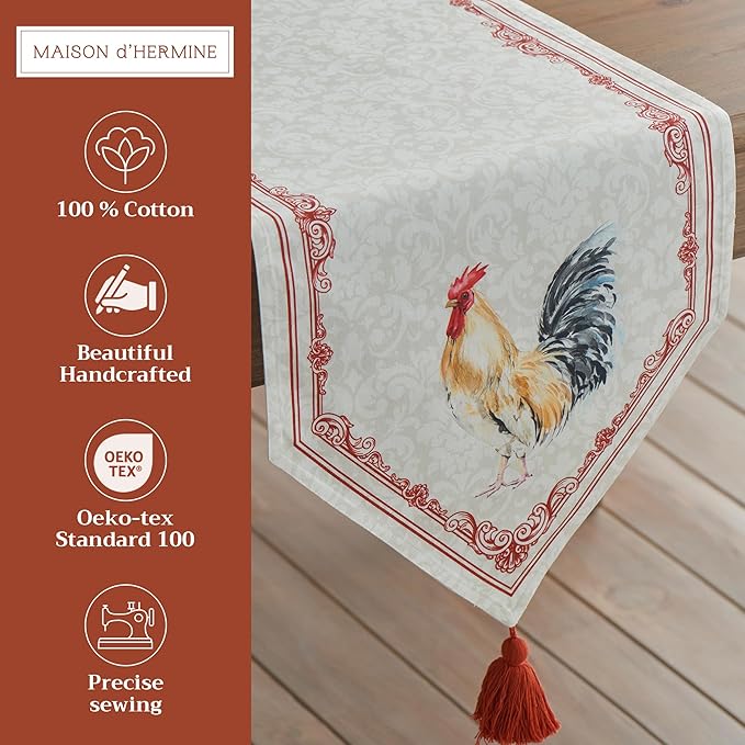 Maison d' Hermine Table runner 100% Cotton Double Layer Table Runners 108 - Image 2
