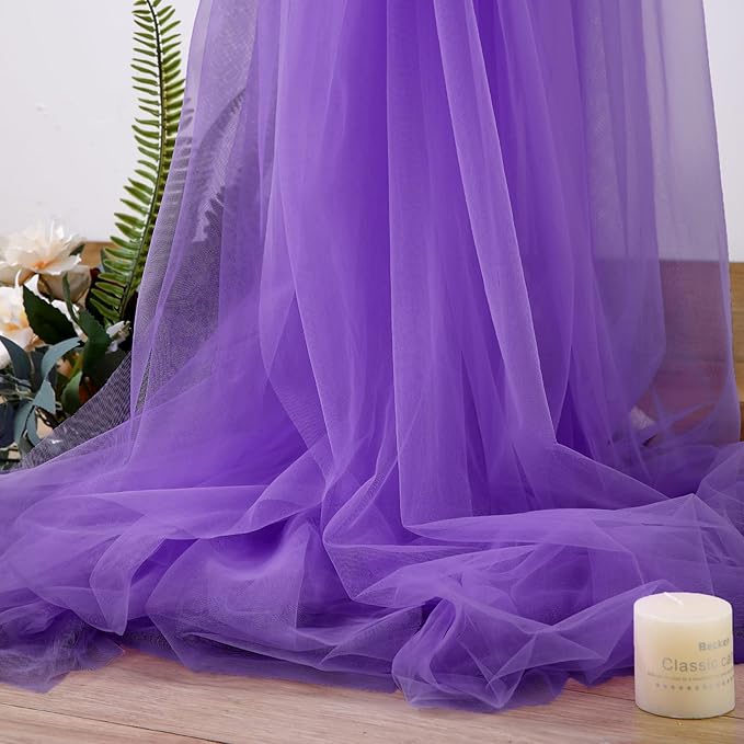 Purple Sheer Backdrop Curtain for Baby Shower Girls Birthday Party 10ft X 10 ft - Image 8
