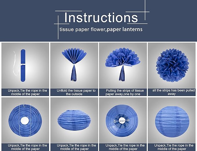 Rose-Gold Navy-Blue Pink Party Decorations - Image 6