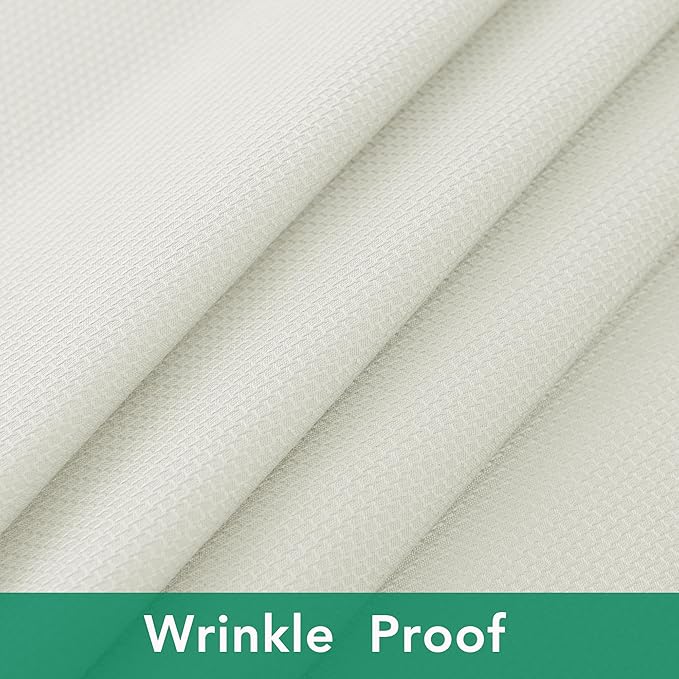 Biscaynebay Textured Fabric Tablecloths 60x108 Inches Rectangular, Ivory Water - Image 8