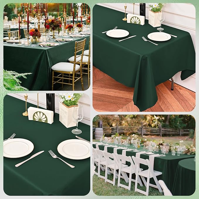 6 Pack Hunter Green Tablecloths - Image 4
