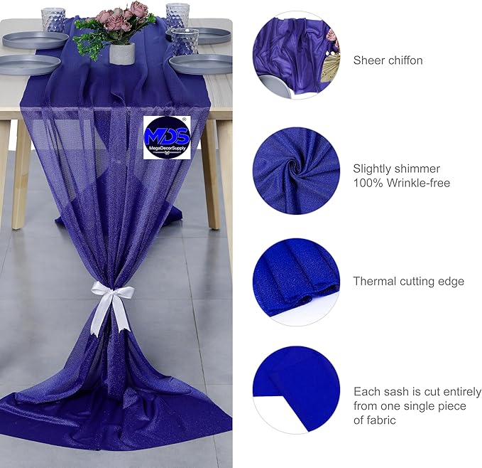 MDS 2 Pack 14ft Chiffon Table Runner 29 x 170 Inches Sheer Wedding Runner - Image 6