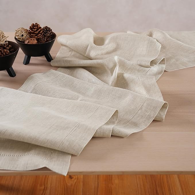 Linen Light Natural Table Runner 72 Inches - Image 2