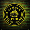 Personalized Bar Metal Art LED Light Beer Bar Metal Sign Custom Bar Sign Beer by soulglass