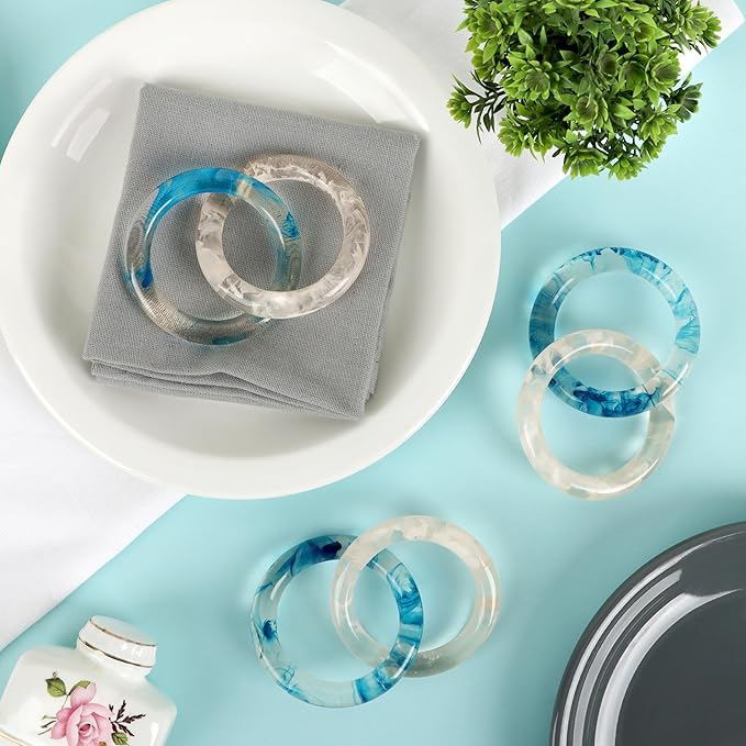 Set of 8 Epoxy Resin Napkin Ring - Image 4