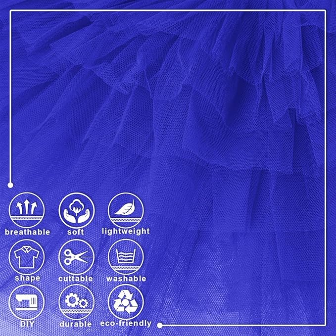 Royal Blue Tulle Fabric Roll 6 Inch X 300 FT Matte Tulle Ribbon Netting Mesh - Image 3
