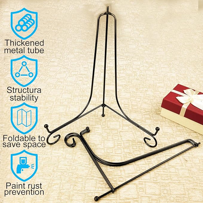 2PCS Premium Black Iron Plate Stands - Image 4