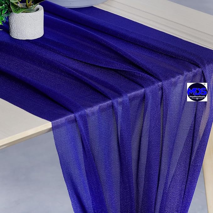 MDS 5 Pack 10ft Chiffon Table Runner 29 x 120 Inches Sheer Wedding Runner - Image 4