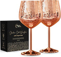 Stainless Steel Wine Glasses – Set of 2 Etched 16 oz Metal Goblets, Unbreakable by Unknown