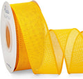 Ribbli Yellow Burlap Wired Ribbon, 1-1/2 Inch x 10 Yard, Wired Edge Ribbon by Ribbli